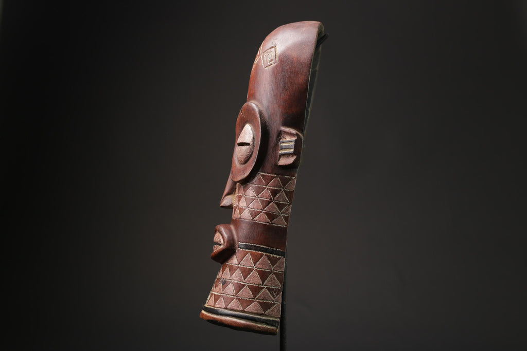 African Mask Antiques Tribal Face Vintage Wood Carved Yaure Guro Mask masks for wall-G2413