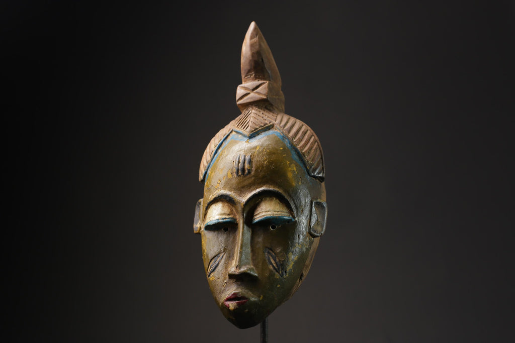 African Tribal Face Mask Wood Hand Carved Wall Hanging Guro Mask Baule masks for wall-G2420