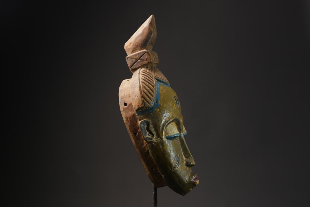 African Tribal Face Mask Wood Hand Carved Wall Hanging Guro Mask Baule masks for wall-G2420