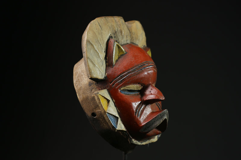 African mask  Ngbaka mask  antiques tribal Face vintage Wood Carvedcollect-5346