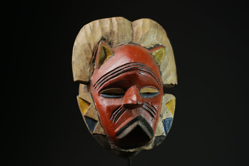 African mask  Ngbaka mask  antiques tribal Face vintage Wood Carvedcollect-5346