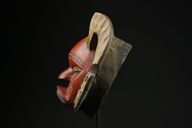 African mask  Ngbaka mask  antiques tribal Face vintage Wood Carvedcollect-5346