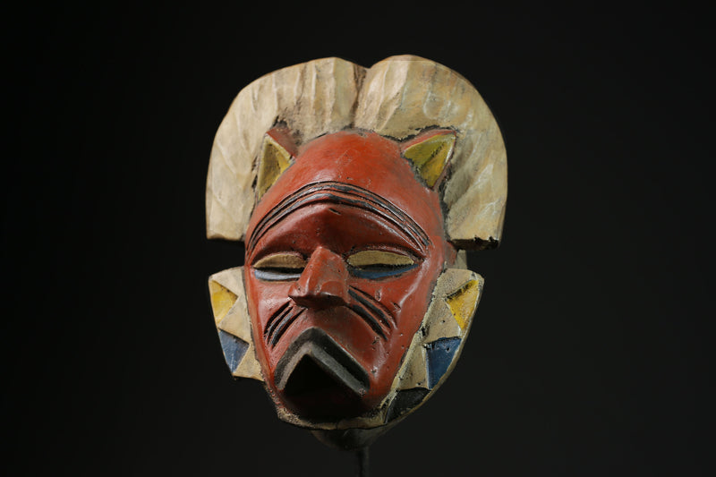 African mask  Ngbaka mask  antiques tribal Face vintage Wood Carvedcollect-5346