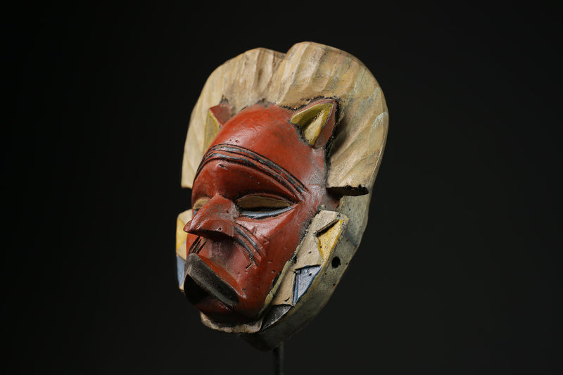 African mask  Ngbaka mask  antiques tribal Face vintage Wood Carvedcollect-5346