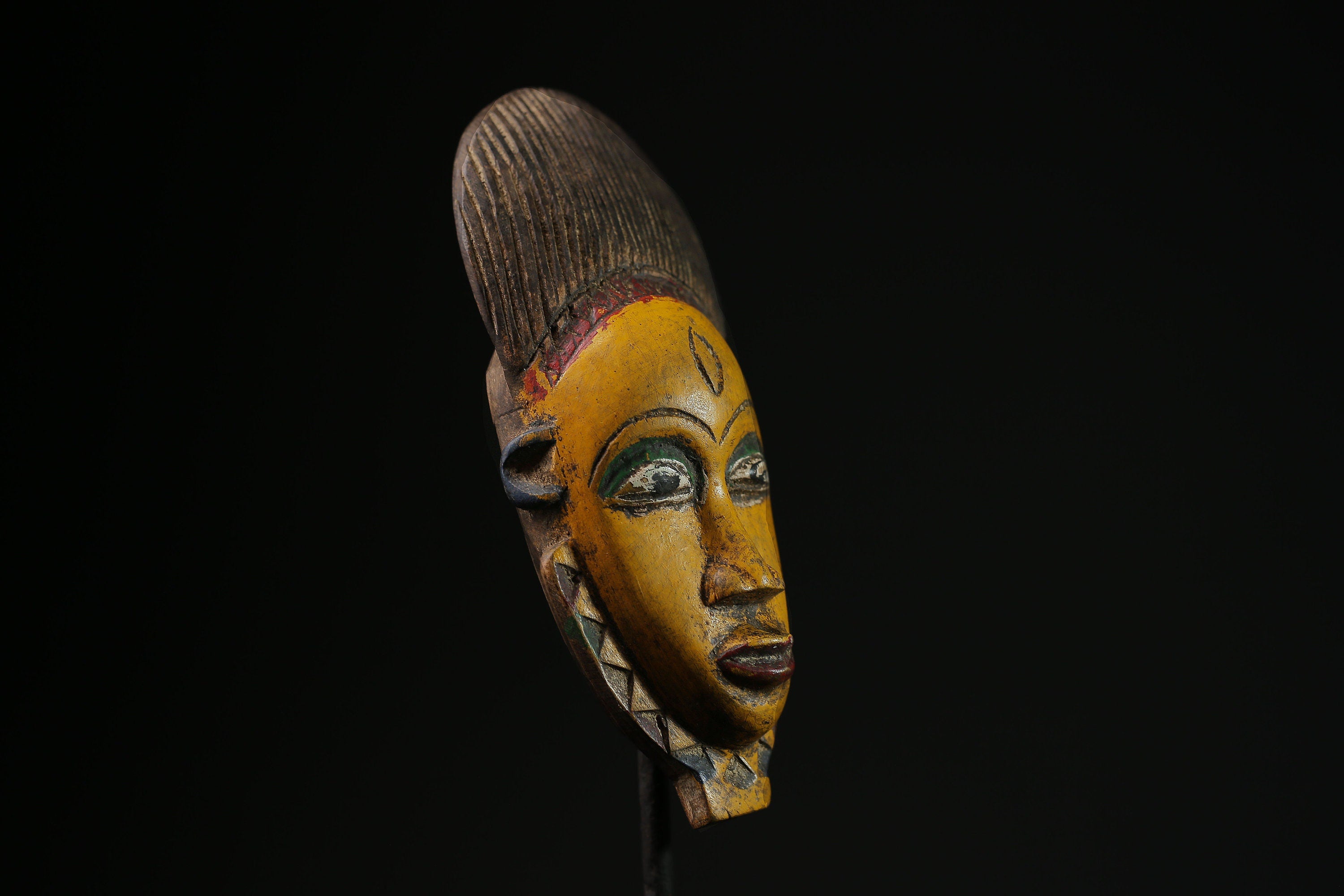 African masks antiques tribal wood mask Face Mask African Art Guro Baule-9628