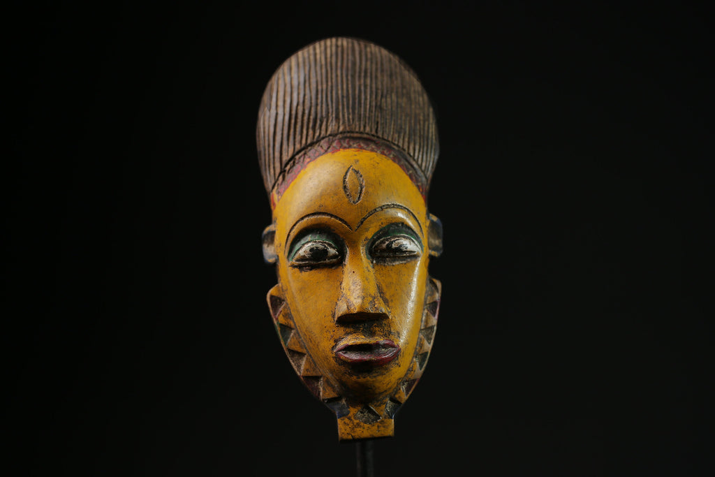 African masks antiques tribal wood mask Face Mask African Art Guro Baule-9628