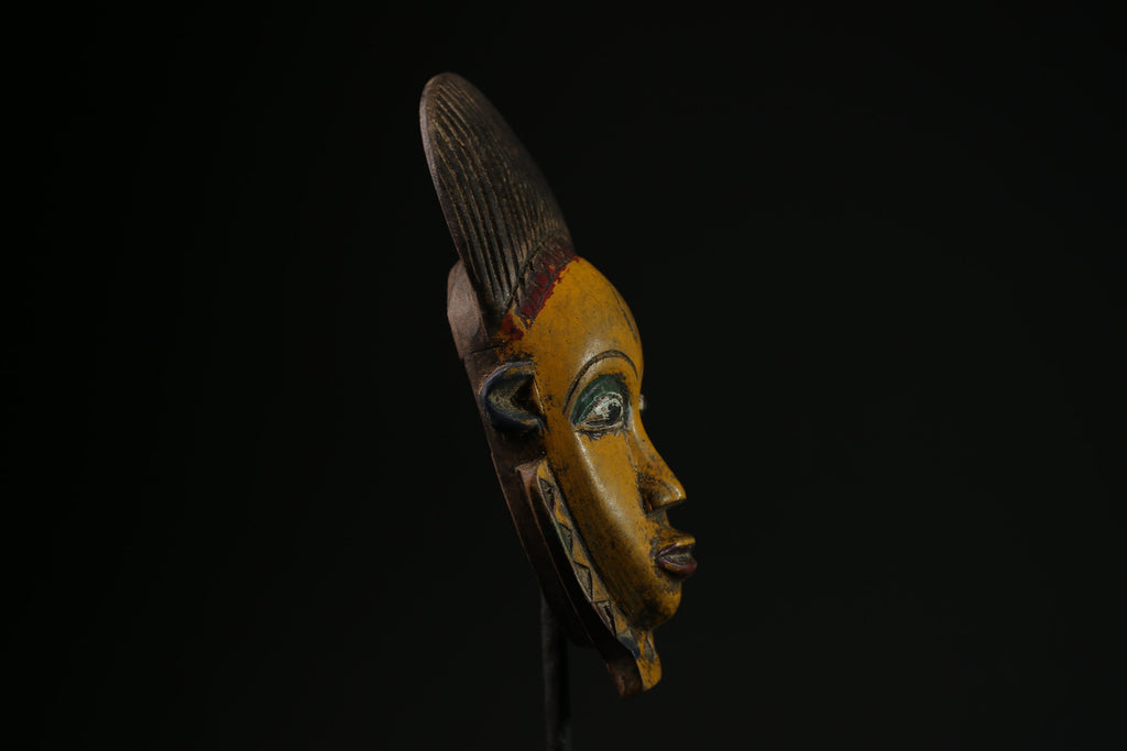 African masks antiques tribal wood mask Face Mask African Art Guro Baule-9628
