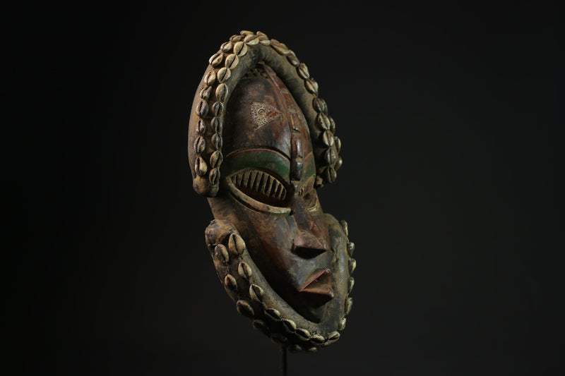 African mask antiques tribal art Face vintage Wood Carved mask dan masks for wall-9644