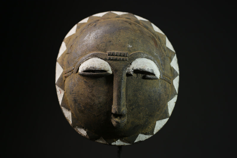 African Tribal Wood masks Face Vintage Wood Carved Ripolin Mask Guru -5383