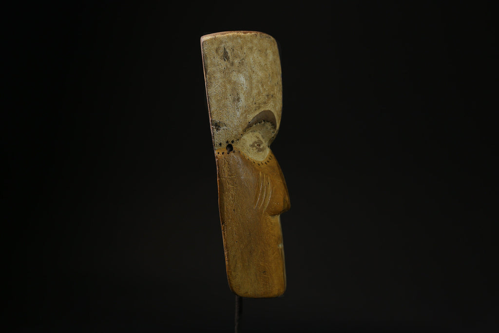 African Mask - Hand-Carved Lega Tribal Art from Congo - Authentic Wooden Wall Hanging for Unique Ethnic Home Decor and Collectibles-8012