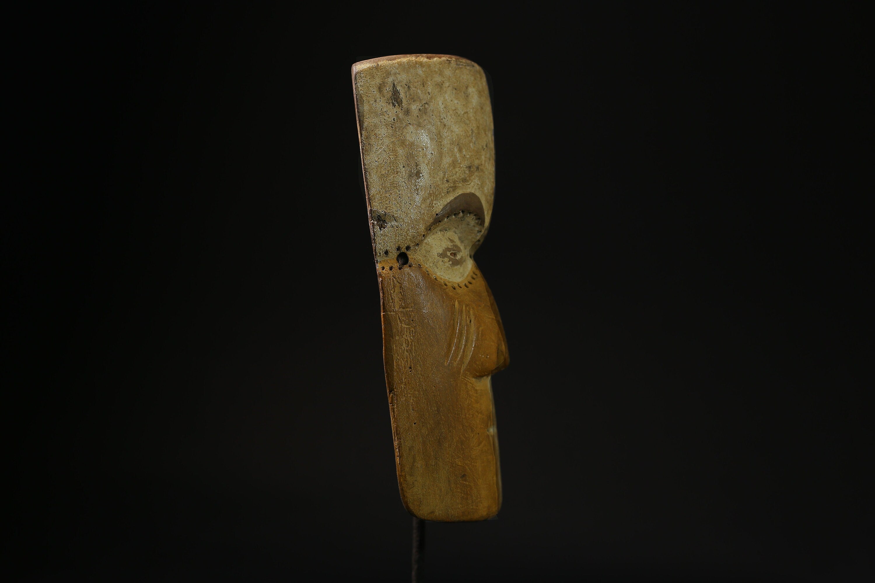 African Mask - Hand-Carved Lega Tribal Art from Congo - Authentic Wooden Wall Hanging for Unique Ethnic Home Decor and Collectibles-8012