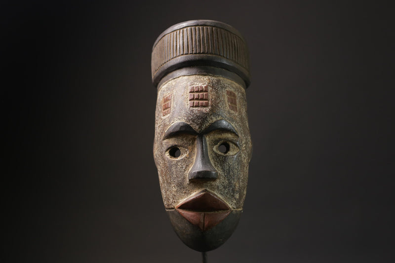 African mask antiques tribal Bwami Primitive Art Collectibles Wood GURO masks for wall-5592