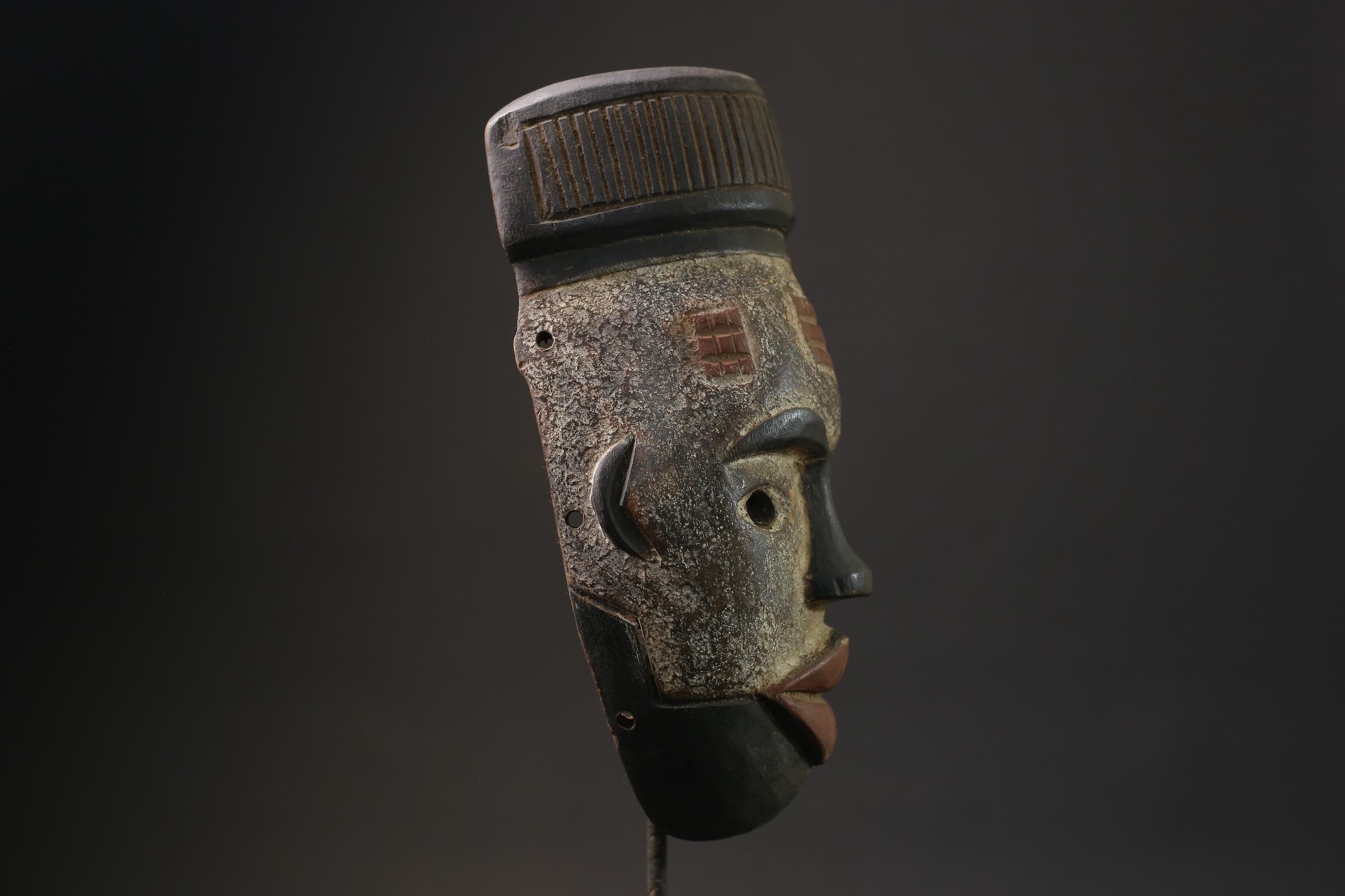 African mask antiques tribal Bwami Primitive Art Collectibles Wood GURO masks for wall-5592