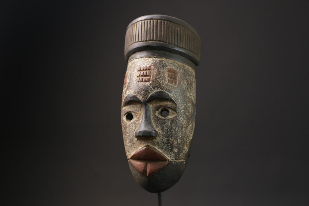 African mask antiques tribal Bwami Primitive Art Collectibles Wood GURO masks for wall-5592