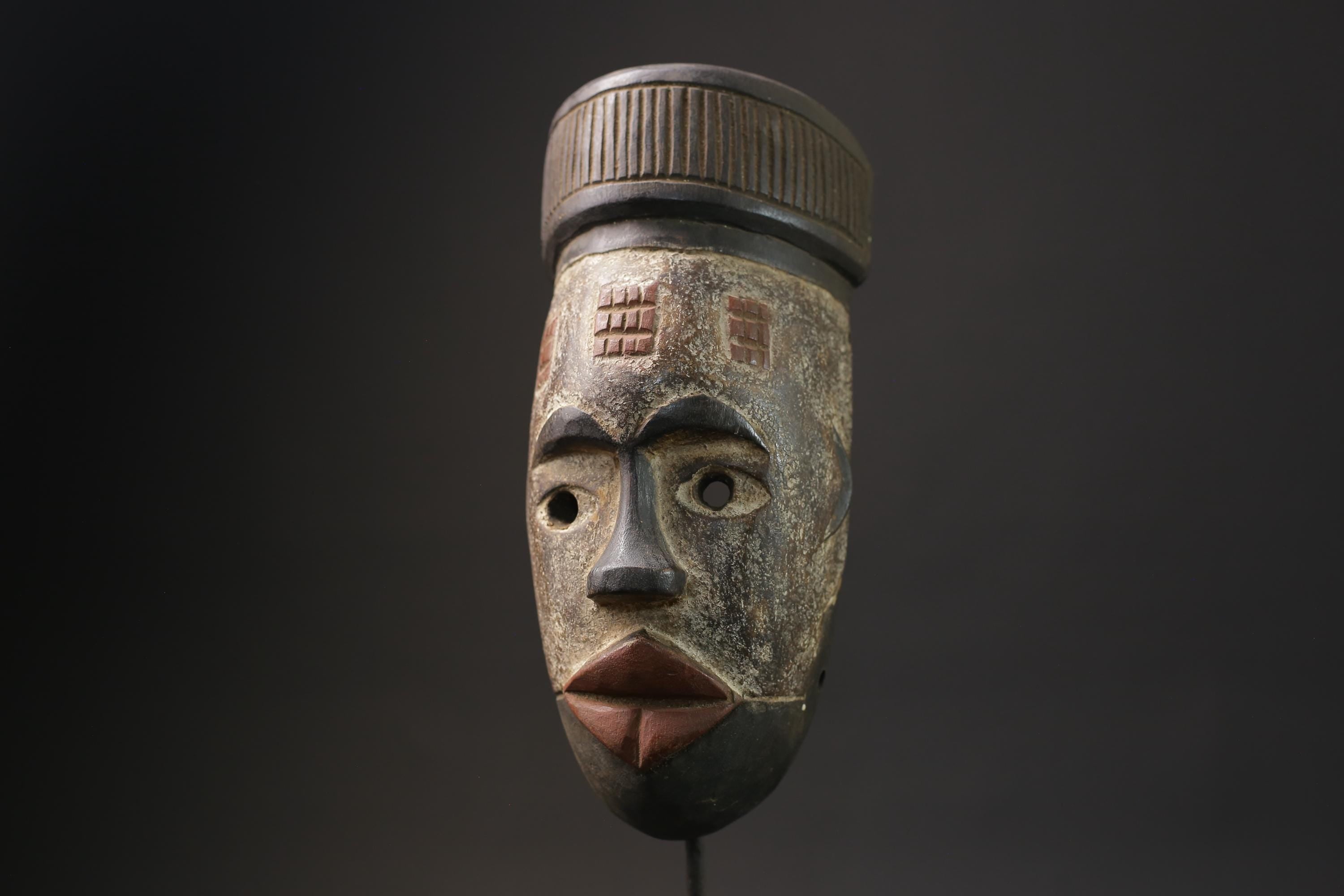 African mask antiques tribal Bwami Primitive Art Collectibles Wood GURO masks for wall-5592