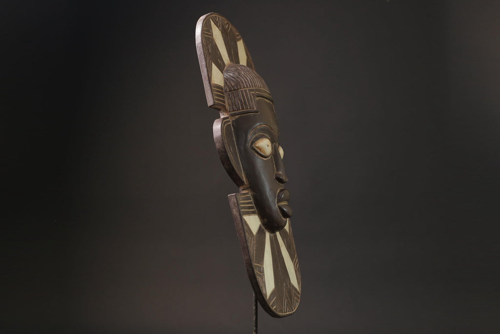 African Mask Ashanti Queen Wood Ghana Handmade Queen masks for wall-7055