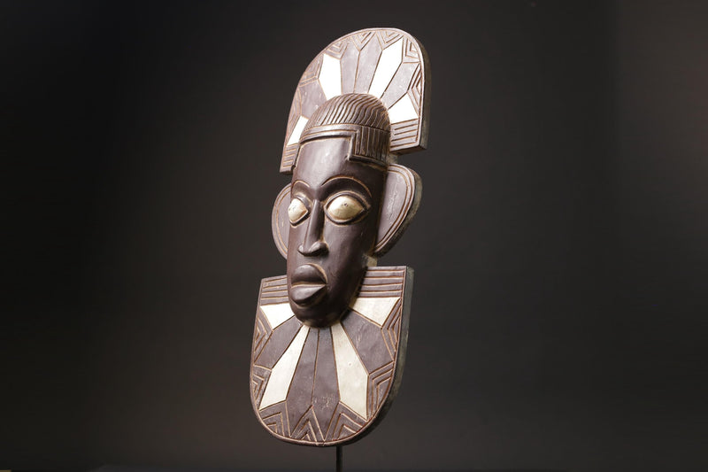 African Mask Ashanti Queen Wood Ghana Handmade Queen masks for wall-7055