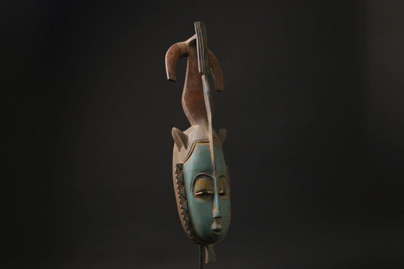 African masks antiques wooden mask wall hanging primitive art African Baule-9824