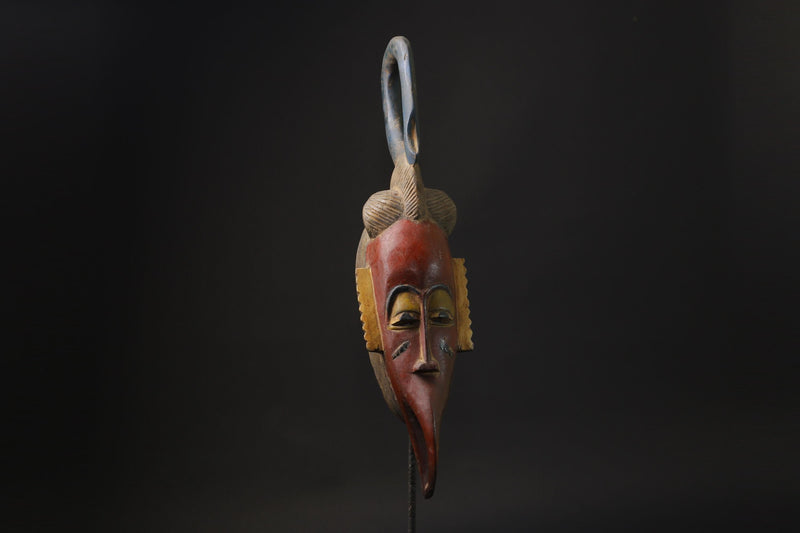 african wood masks hand carved Traditional Art Antique Folk Art Baule masks for wall-9821