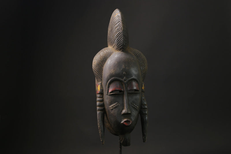 african wood masks hand carved Face Mask Wood Carved Baule Antique masks for wall-9818