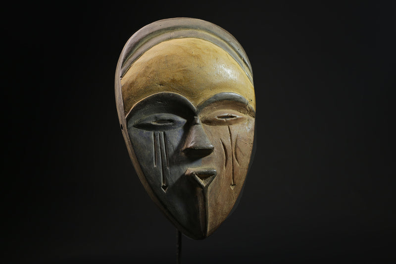 African Mask - Hand-Carved Tribal Face Mask from the Lega People of the Congo - Unique Bwami Society Wall Décor for Art Collectibles-6810