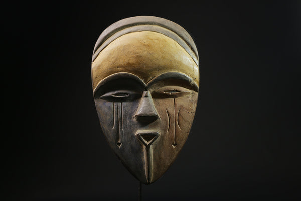 African Mask - Hand-Carved Tribal Face Mask from the Lega People of the Congo - Unique Bwami Society Wall Décor for Art Collectibles-6810