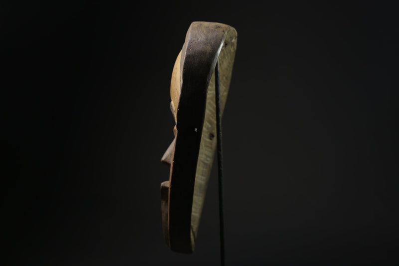 African Mask - Hand-Carved Tribal Face Mask from the Lega People of the Congo - Unique Bwami Society Wall Décor for Art Collectibles-6810