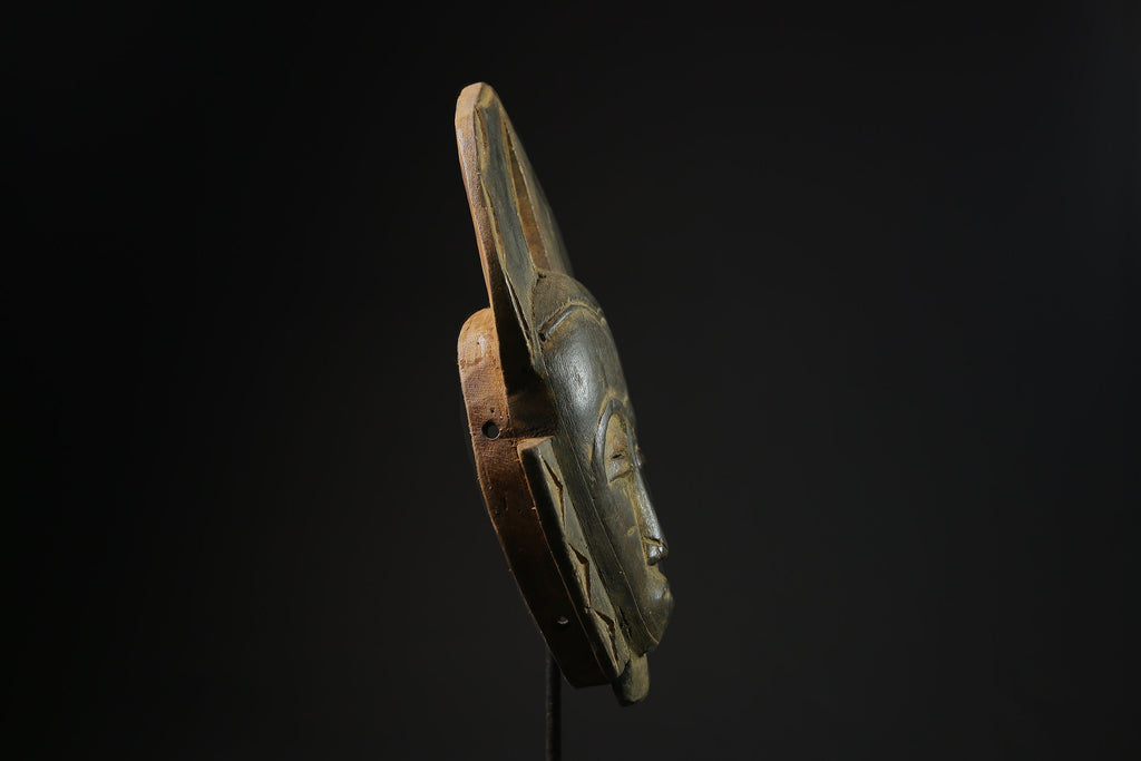African Mask - Hand-Carved Wooden Baule Tribal Mask - Unique Wall Hanging Art Décor for Home and Ethnic Collectible Display-7860