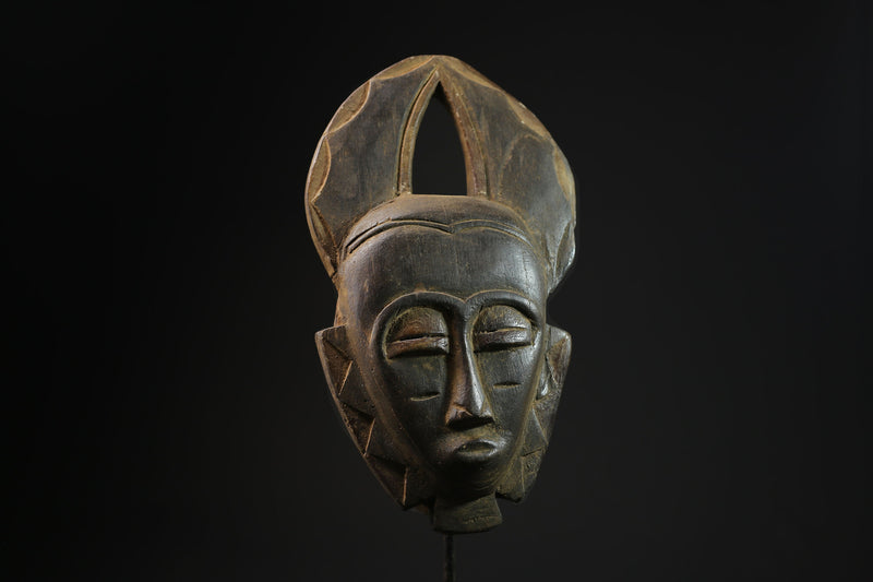 African Tribal Wood masks Baule Mask  Wood Hand Carved Wall Hanging-7860