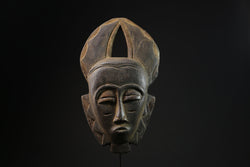 African Mask - Hand-Carved Wooden Baule Tribal Mask - Unique Wall Hanging Art Décor for Home and Ethnic Collectible Display-7860