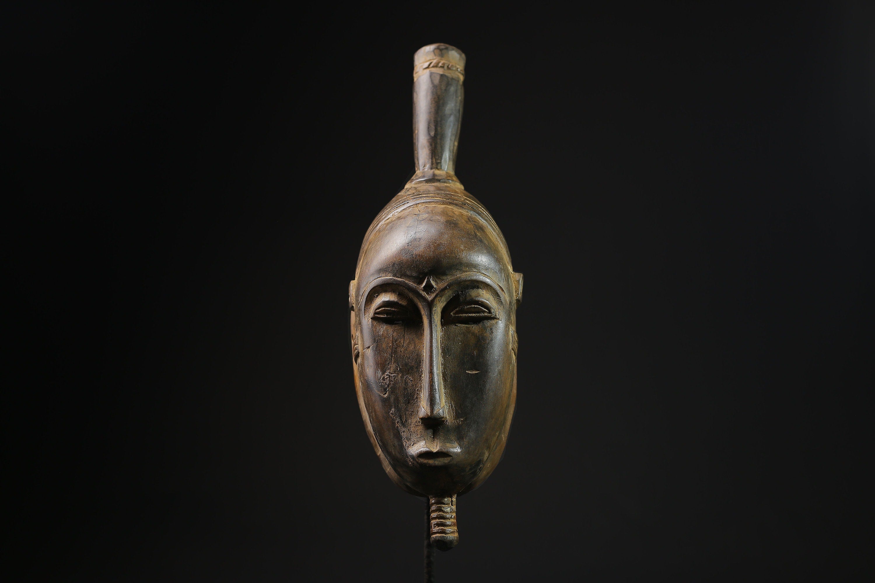 African Mask -Yaouré Tribal Wood Mask from Côte d'Ivoire - Hand-Carved Art with Natural Pigments for Unique Home Décor and Collectibles-4927