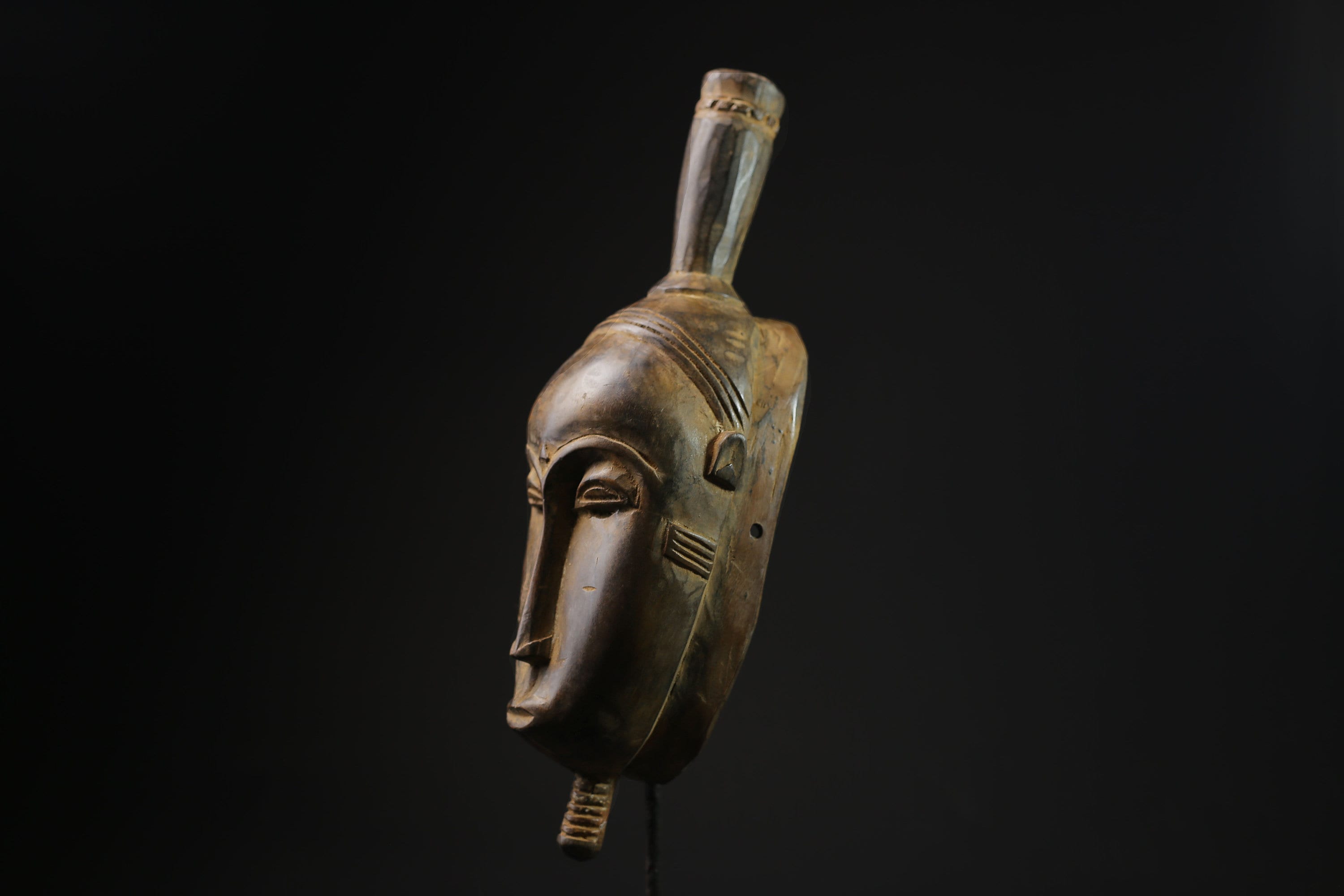 African Mask -Yaouré Tribal Wood Mask from Côte d'Ivoire - Hand-Carved Art with Natural Pigments for Unique Home Décor and Collectibles-4927