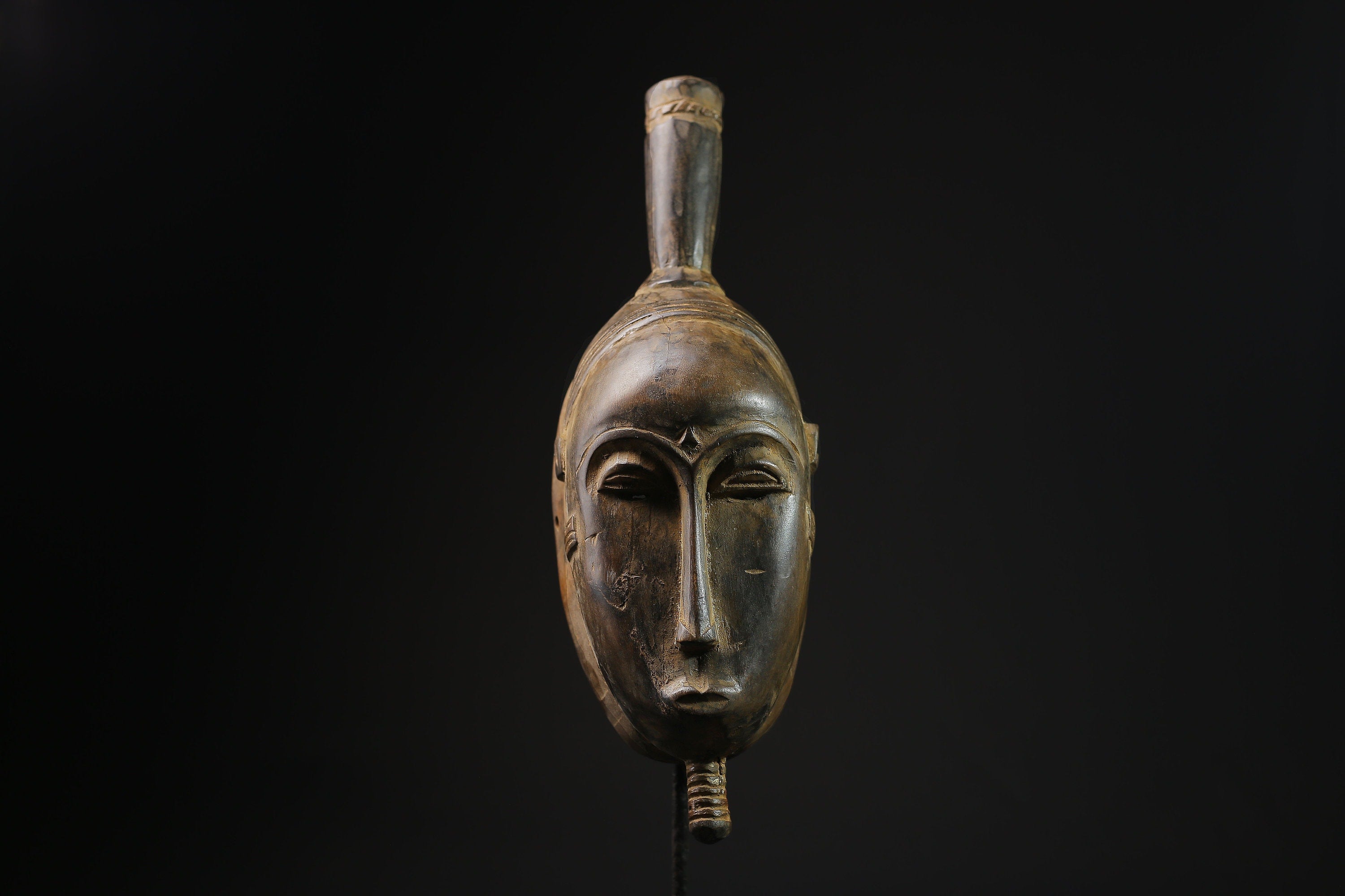 African Mask -Yaouré Tribal Wood Mask from Côte d'Ivoire - Hand-Carved Art with Natural Pigments for Unique Home Décor and Collectibles-4927