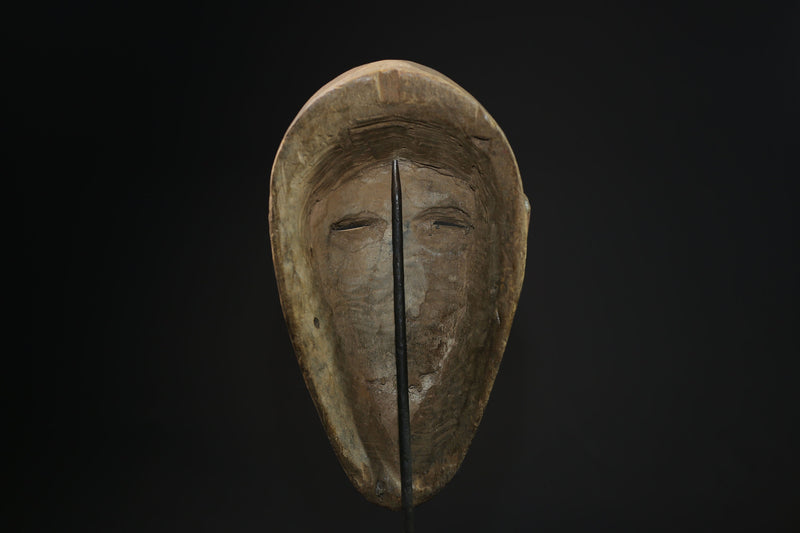 African Mask - Hand-Carved Tribal Festival Mask from Dan People - Unique Wooden Art for Ceremonial Decor and Collectible Home Display-3612