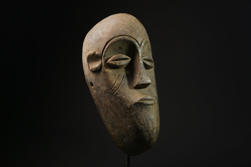 African Mask - Hand-Carved Tribal Festival Mask from Dan People - Unique Wooden Art for Ceremonial Decor and Collectible Home Display-3612