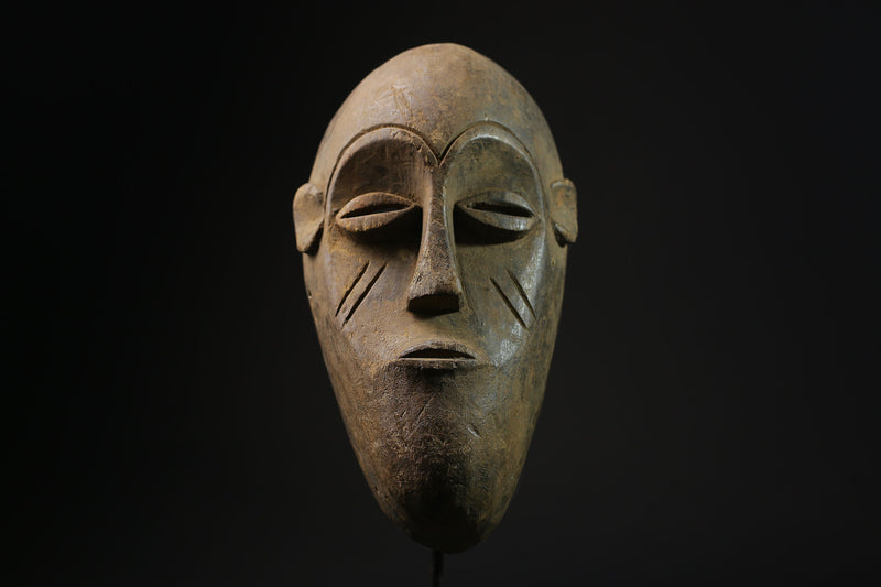 African Mask - Hand-Carved Tribal Festival Mask from Dan People - Unique Wooden Art for Ceremonial Decor and Collectible Home Display-3612