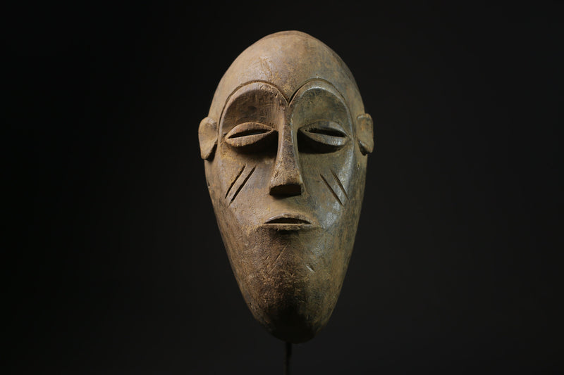 African Mask - Hand-Carved Tribal Festival Mask from Dan People - Unique Wooden Art for Ceremonial Decor and Collectible Home Display-3612