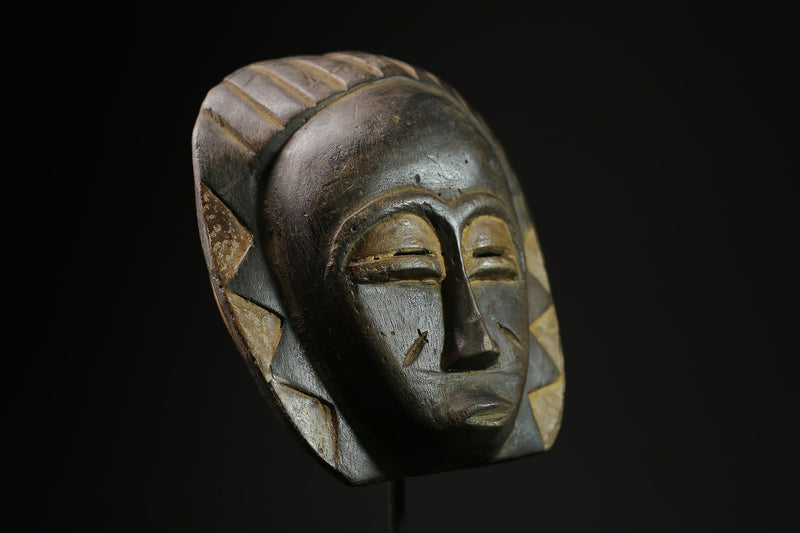 African mask antique tribal Face vintage Wood Carved Hanging masks for wall-5347