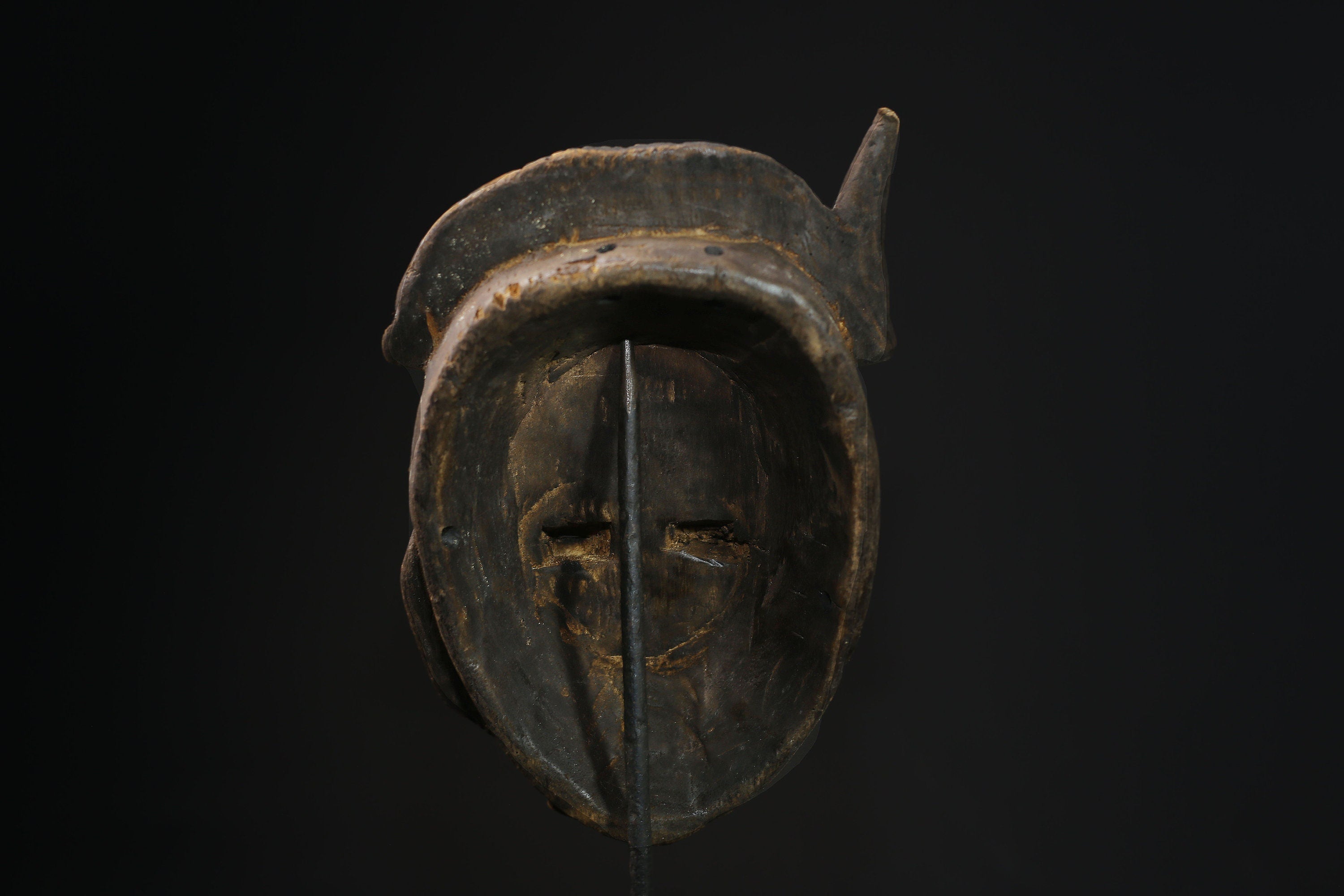 African Mask - Vintage Hand-Carved Tribal Wood Mask from Baule - Unique Wall Hanging Art Décor for Ethnic Home Collection and Display-5293