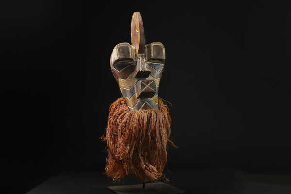 African Mask - Hand-Carved Songye Kifwebe Tribal Art - Unique Wood Sculpture for Ethnic Home Decor and Collectible Display-G2131