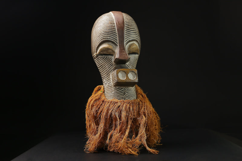 African Mask - Tribal Wood Sculpture, Unique Songye Kifwebe Collectible , Stunning Home Decor, Ethnic Wall Hanging for Cultural Style-G2132