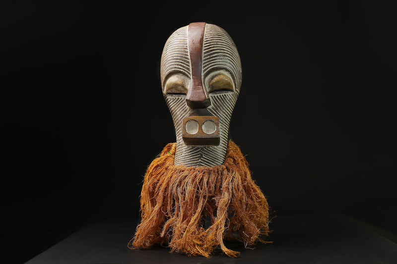 African Mask - Tribal Wood Sculpture, Unique Songye Kifwebe Collectible , Stunning Home Decor, Ethnic Wall Hanging for Cultural Style-G2132