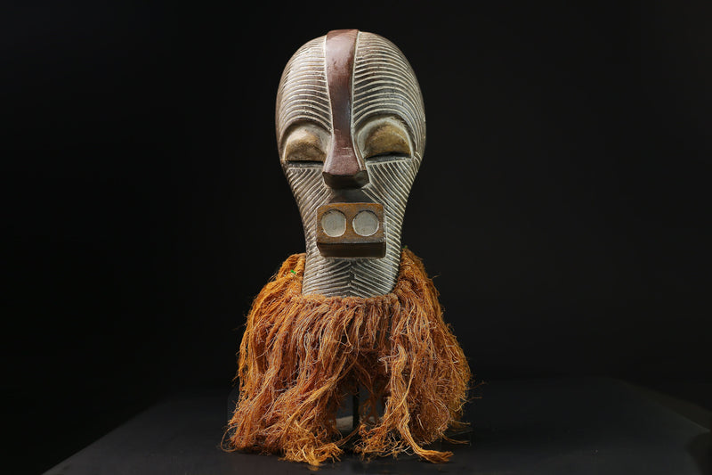 African Mask - Tribal Wood Sculpture, Unique Songye Kifwebe Collectible , Stunning Home Decor, Ethnic Wall Hanging for Cultural Style-G2132