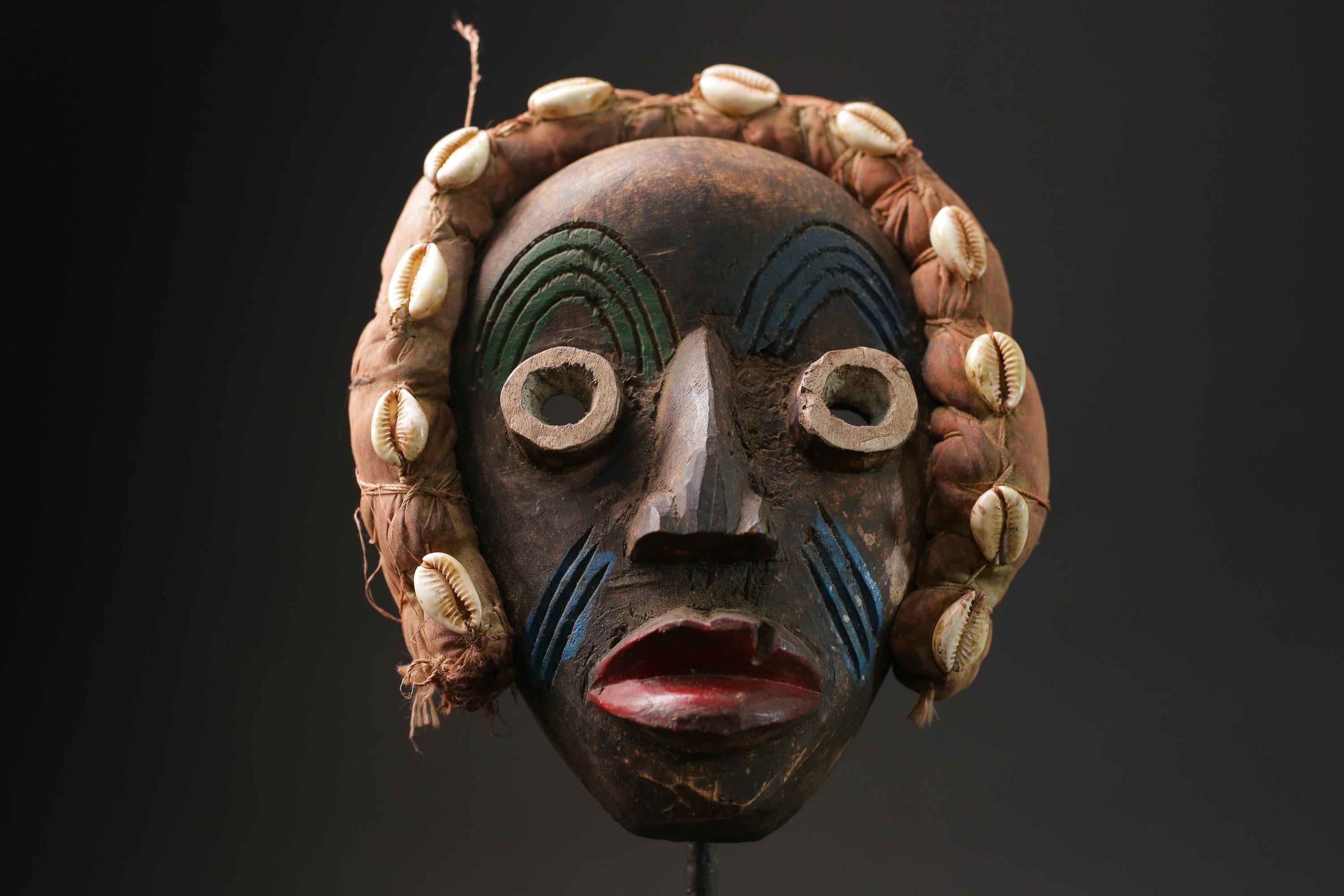 African mask Home Décor Wood Tribal Carving Tribal Mask Dan Kran masks for wall-9834