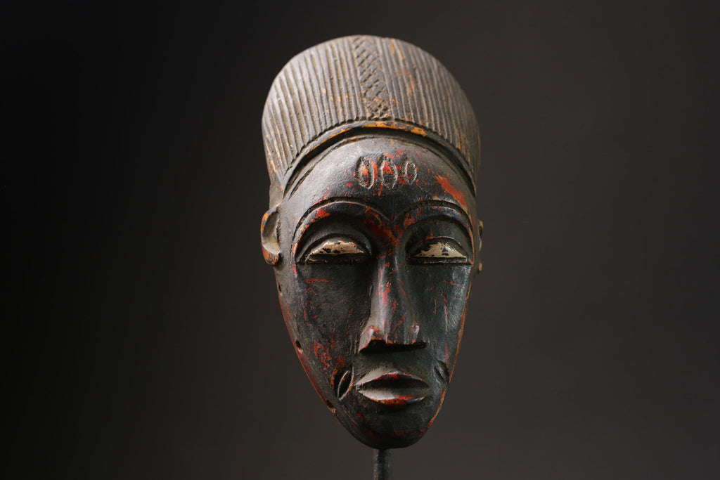African wood mask antiques Face Vintage Wood Carved Hanging Guro masks for wall-9756