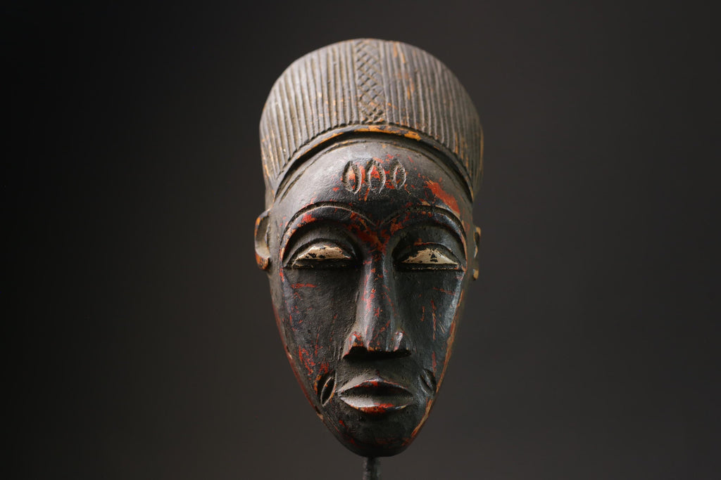 African wood mask antiques Face Vintage Wood Carved Hanging Guro masks for wall-9756