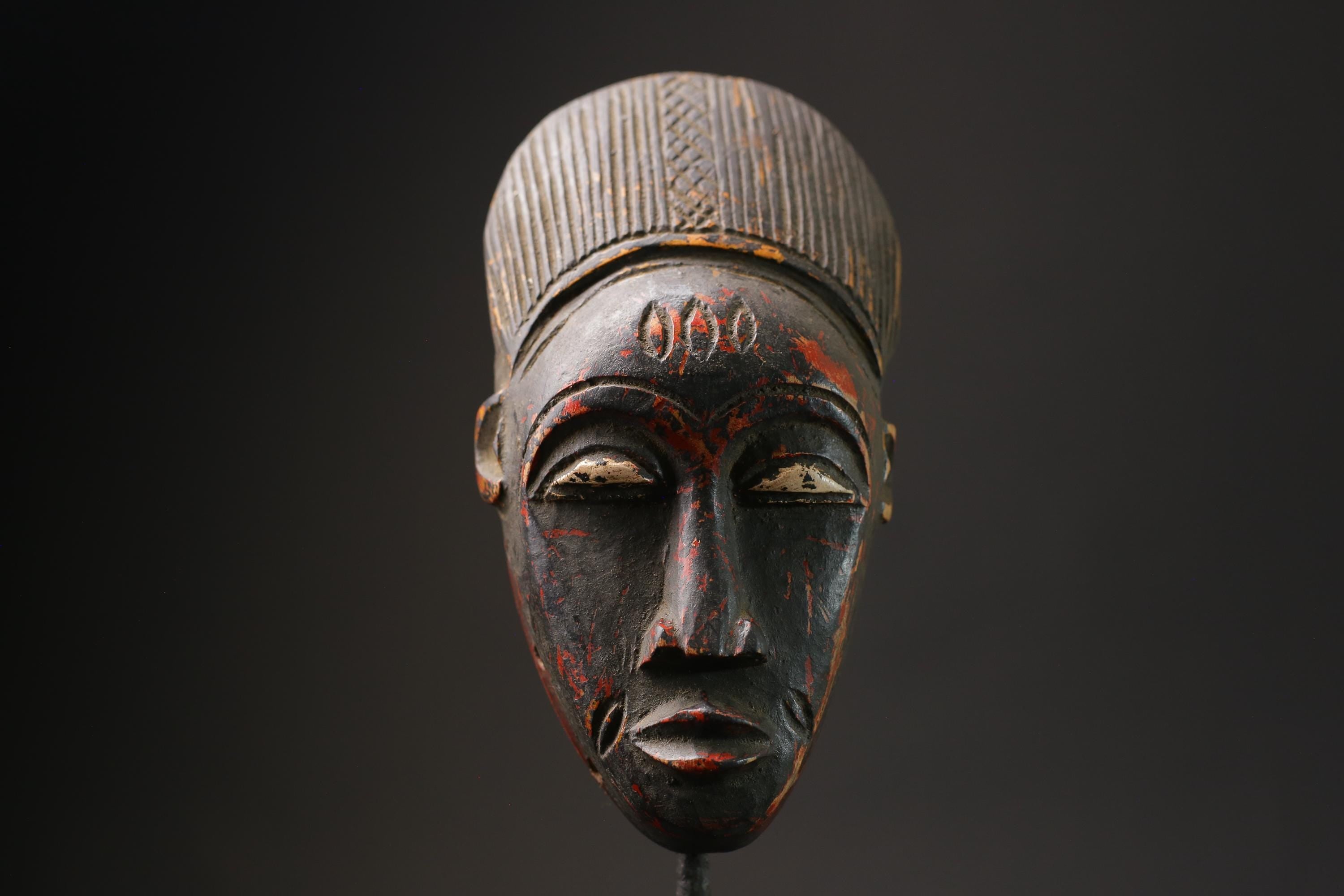African wood mask antiques Face Vintage Wood Carved Hanging Guro masks for wall-9756