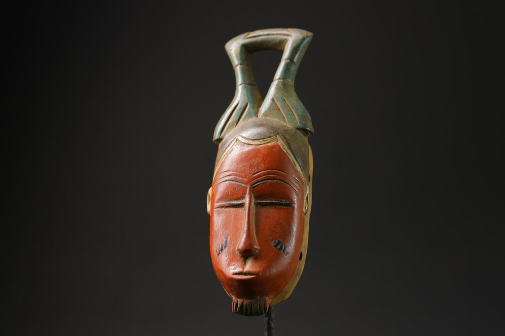 African Masks Antiques Tribal Face Vintage Carved Wood Hanging Guro Masks for wall-8571