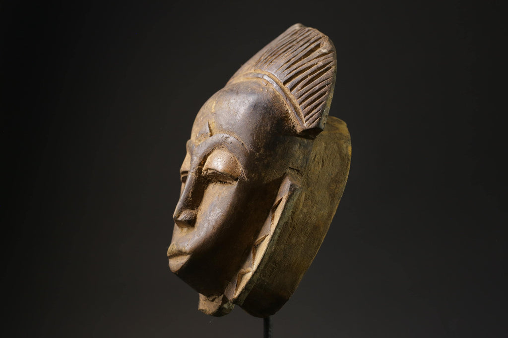 African mask antiques tribal Face vintage Wood Carved Hanging guro Masks for wall-5672