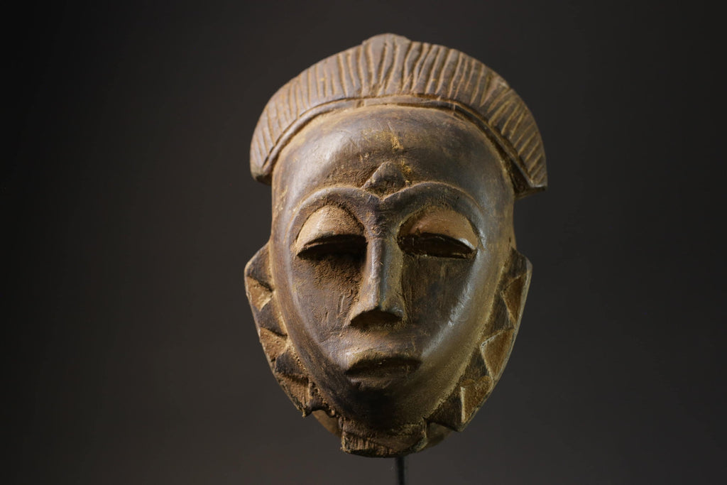 African mask antiques tribal Face vintage Wood Carved Hanging guro Masks for wall-5672